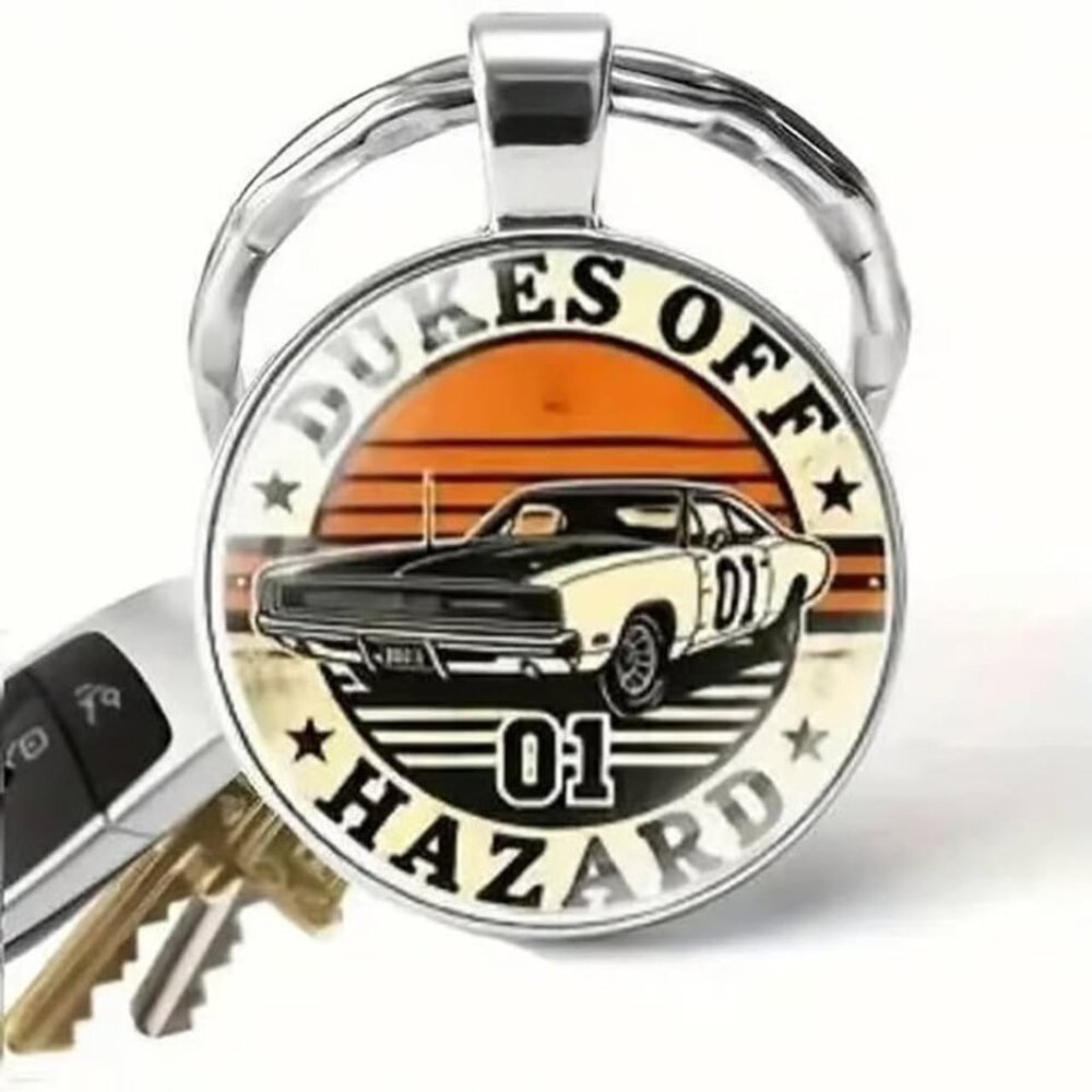 Stainless Steel DUKES OF HAZARD Keyring Keychain Accessory